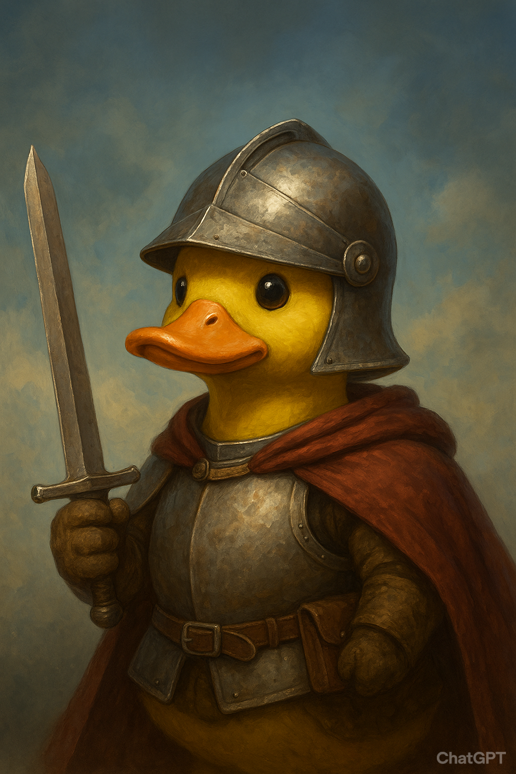 Sir Quackers in a heroic pose